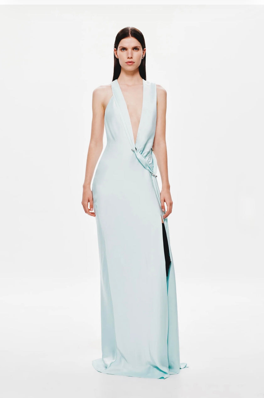 Misha Harlow Satin Dress - Ice blue