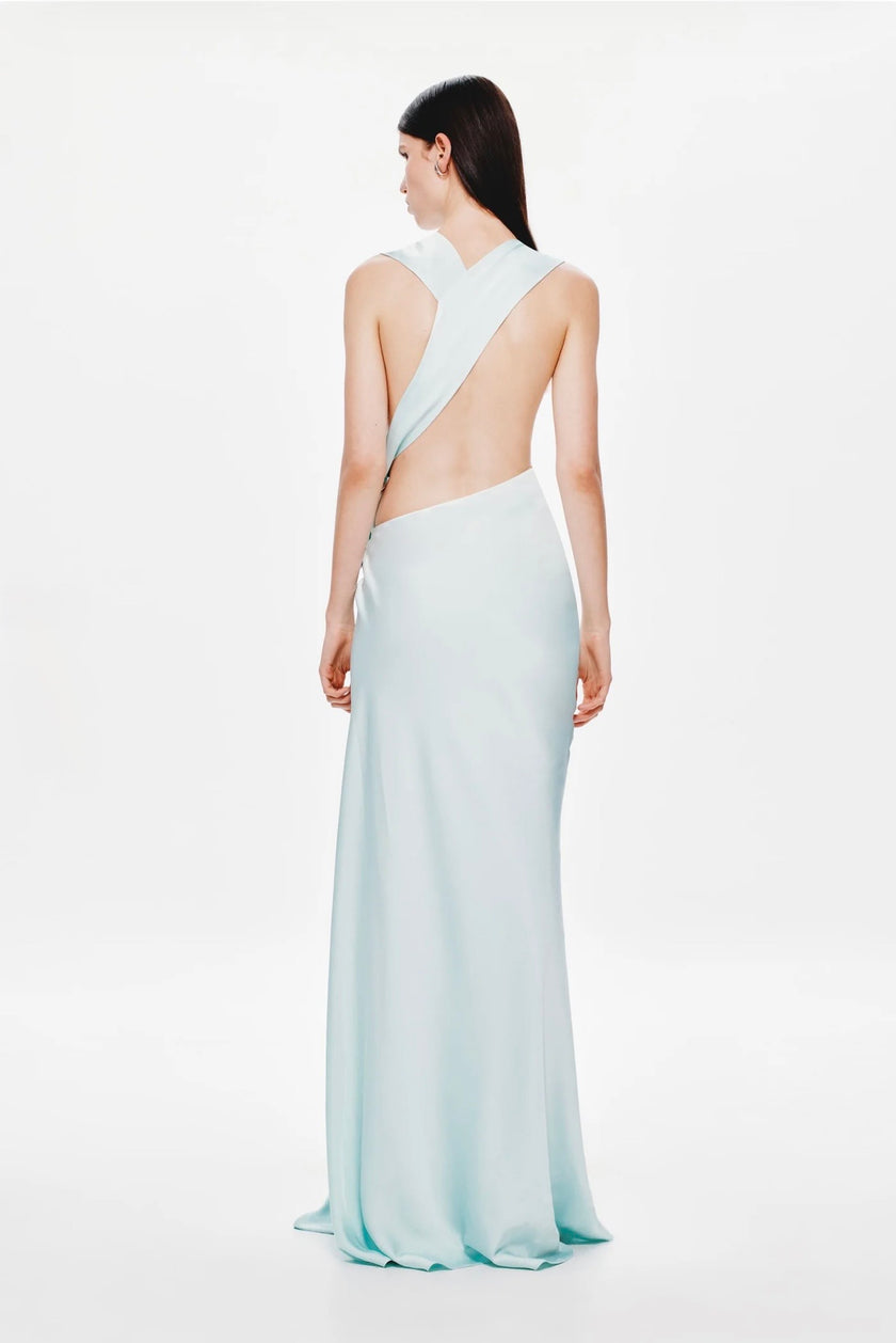 Misha Harlow Satin Dress - Ice blue