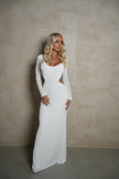 Sasha Therese Athena Mother of Pearl Maxi Dress - White