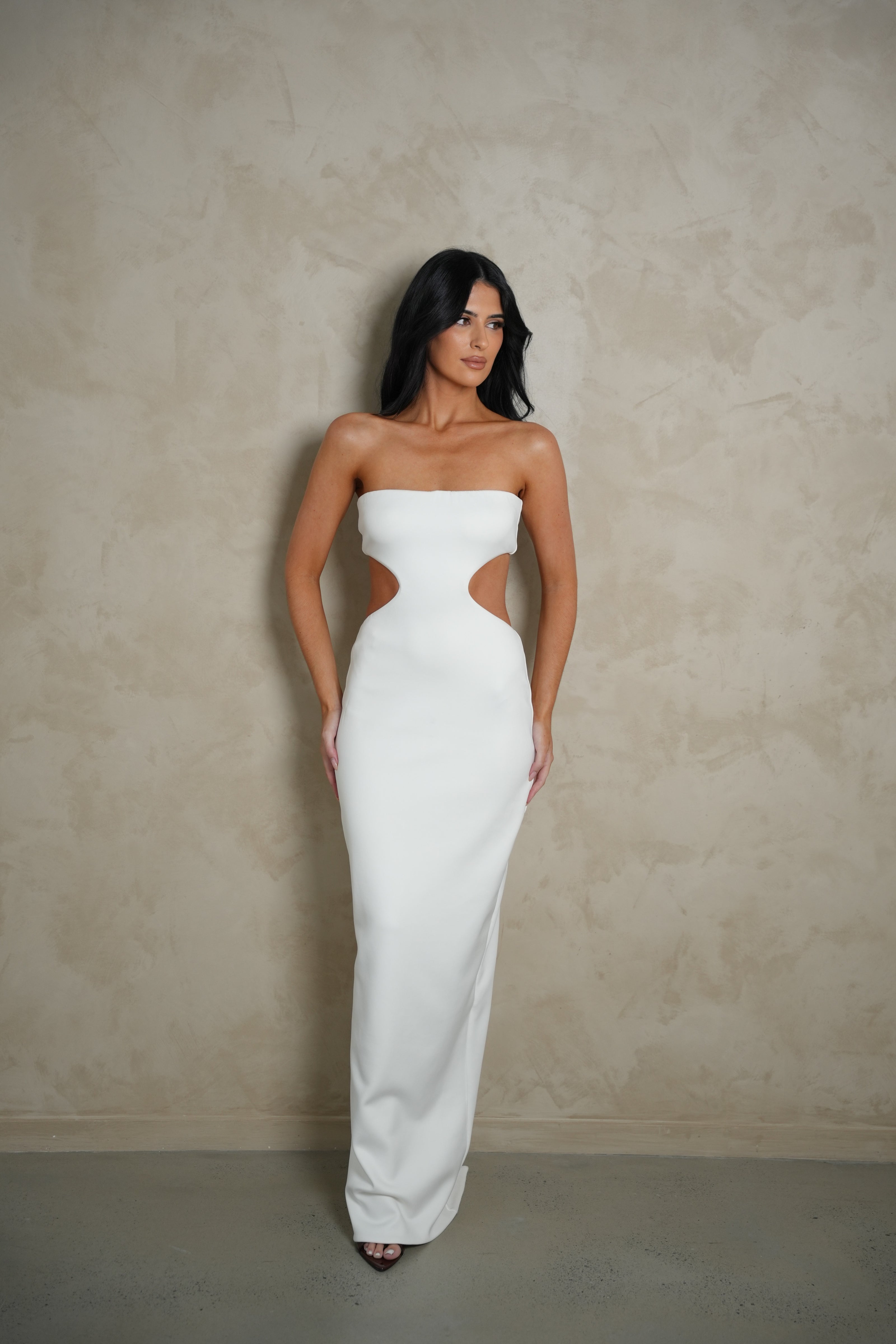 Natalie Rolt Carmen Gown - White