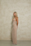 Oh Polly Embellished cut out Maxi - Almond