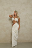 Melani The Label Zenaya Skirt and Ahria crop - Pearl Marble