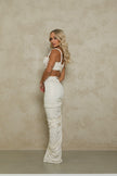 Melani The Label Zenaya Skirt and Ahria crop - Pearl Marble
