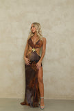 Jaded London Vida Backless Maxi Dress - Whiskey