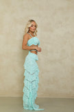 Melani The Label Joa Skirt and Aharia Crop - Aqua Lace