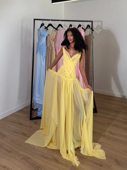 Oxa Couture Aurèlia Gown in Yellow