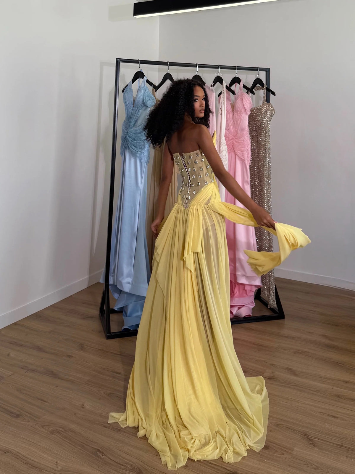 Oxa Couture Aurèlia Gown in Yellow