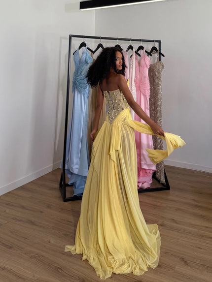 Oxa Couture Aurèlia Gown in Yellow