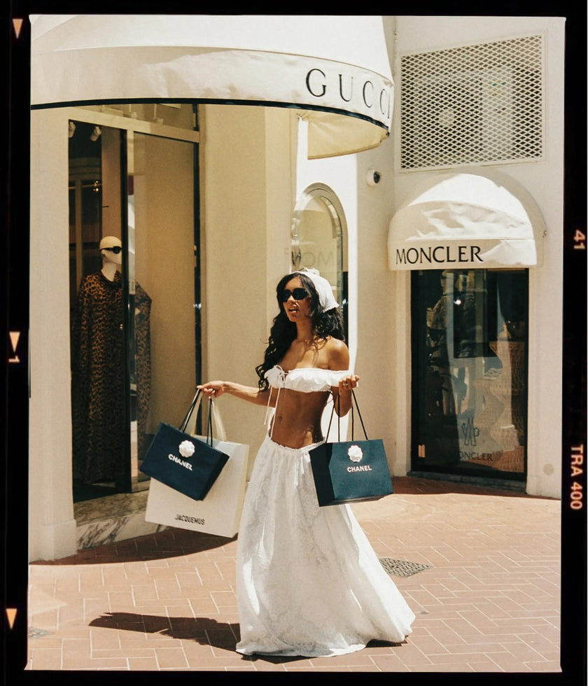Bydee Liora Maxi Skirt and Valara Bralette in Lumiere