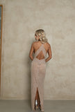 Oh Polly Embellished cut out Maxi - Almond