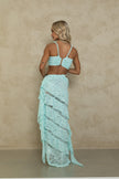 Melani The Label Joa Skirt and Aharia Crop - Aqua Lace